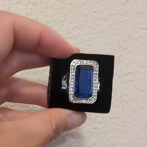 Paparazzi Silver Ring with Blue Gemstone